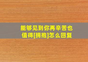 能够见到你再辛苦也值得[拥抱]怎么回复